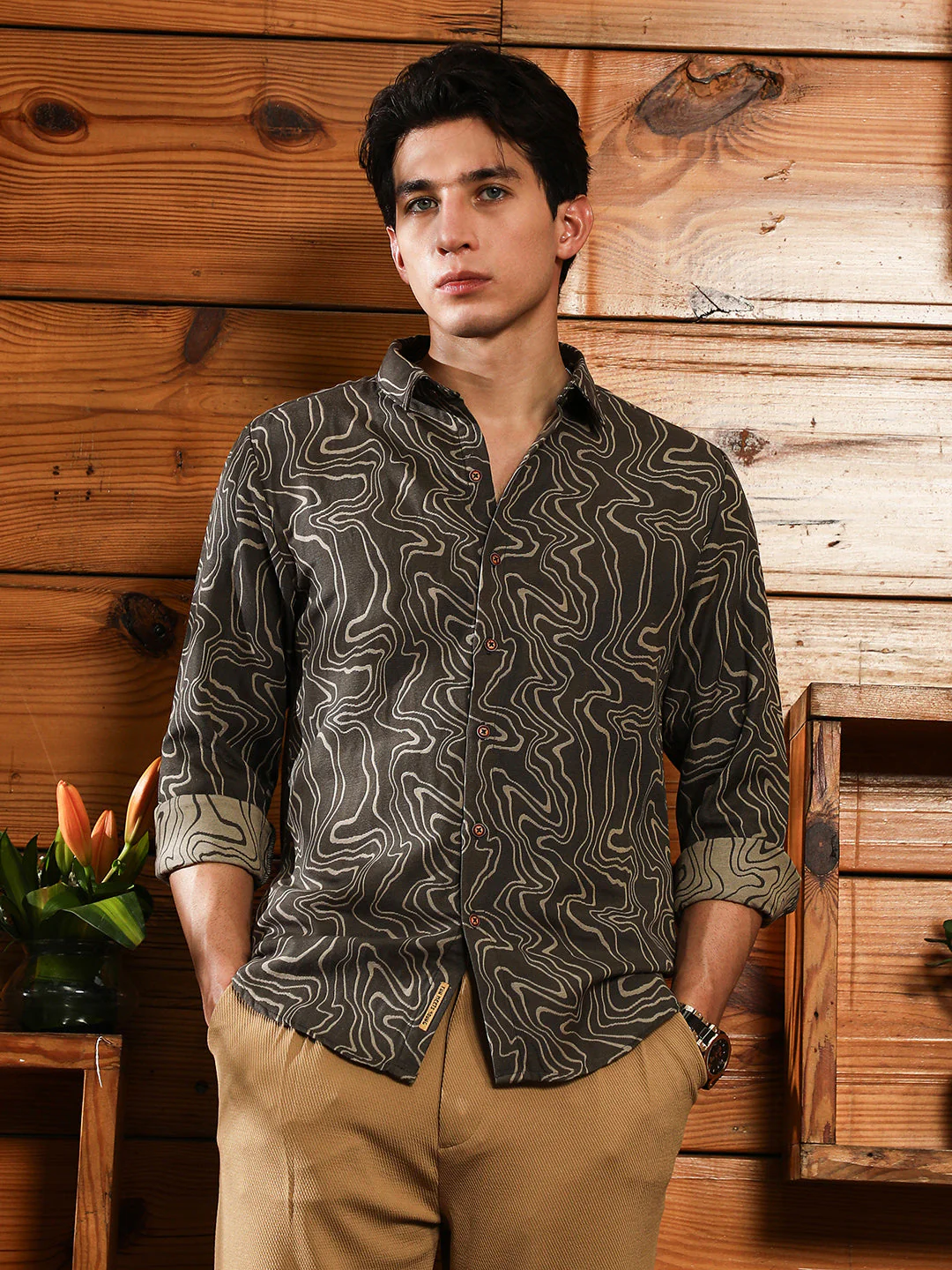 Constract-Fluid Jacquard Shirt - Image 2