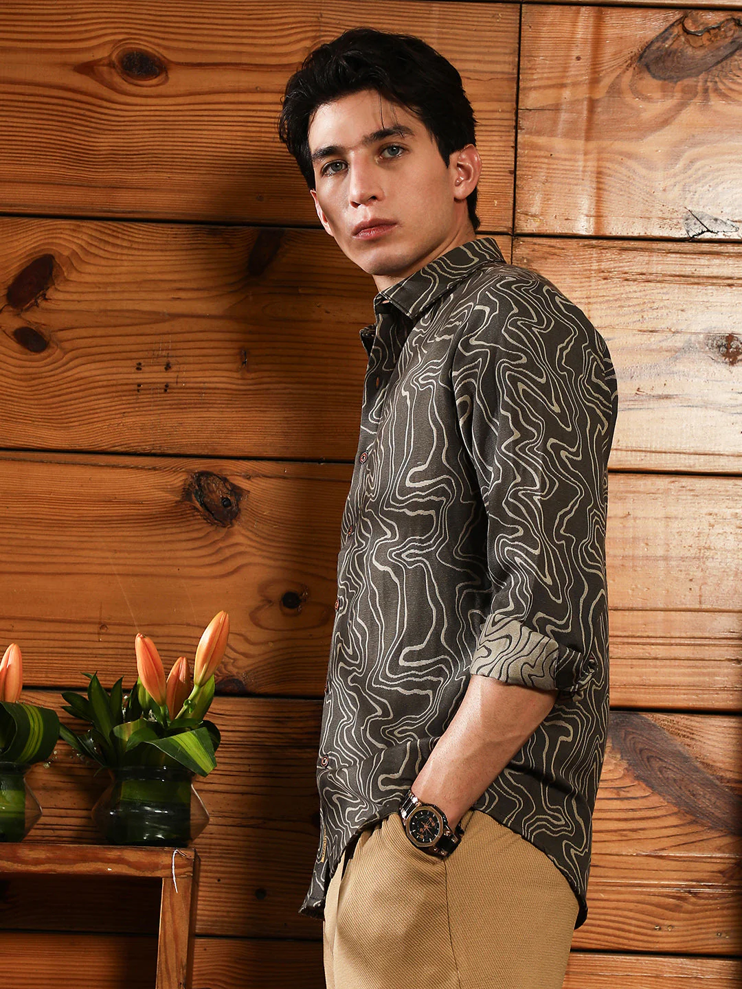 Constract-Fluid Jacquard Shirt - Image 3