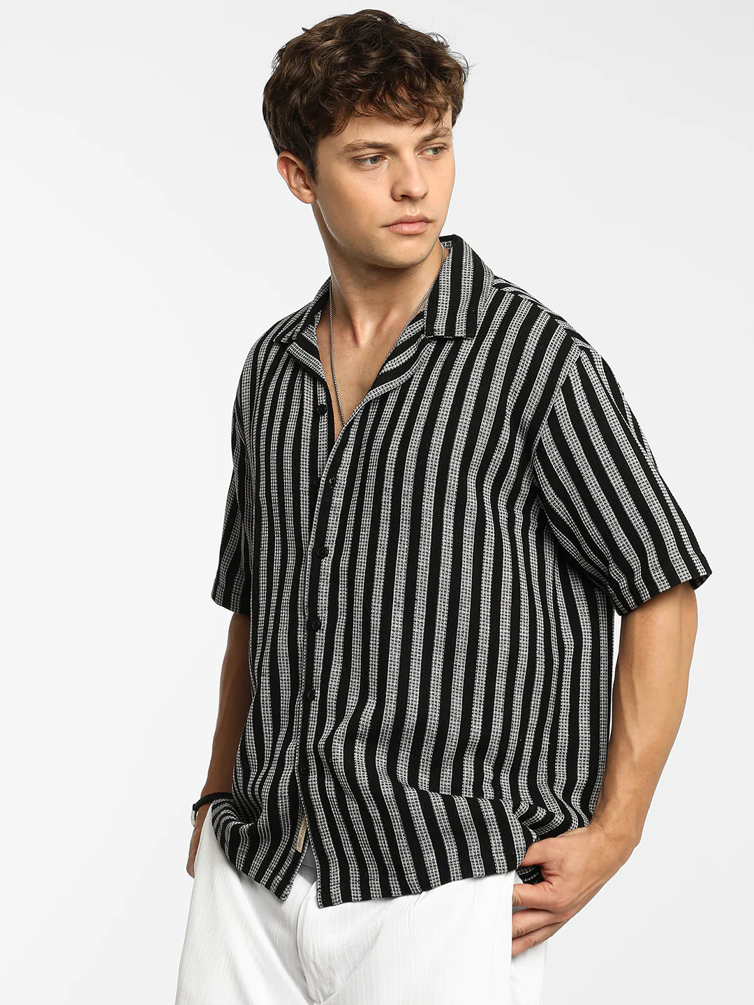Candy Striped Knit Oversized Shirt - Image 10