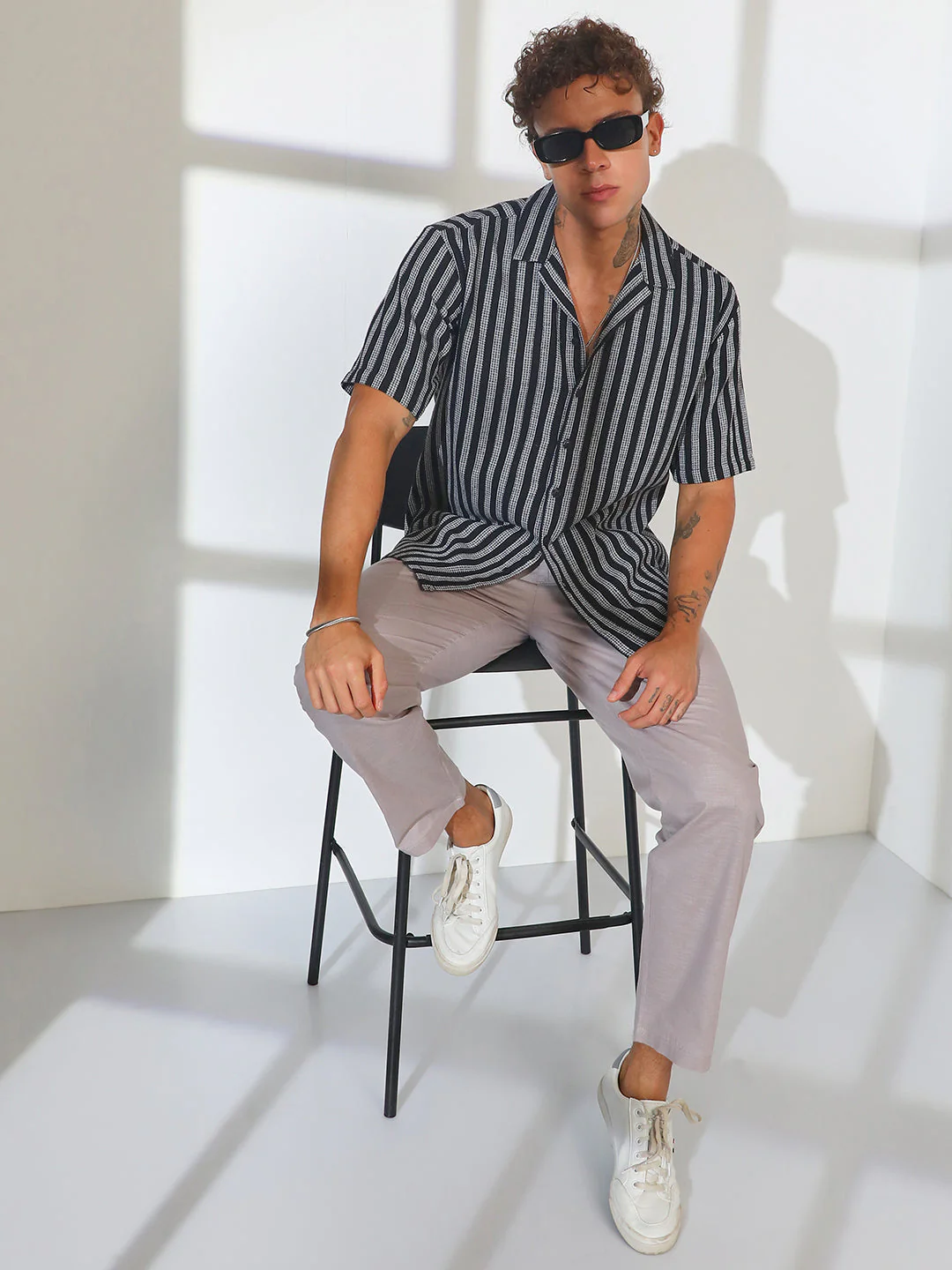 Candy Striped Knit Oversized Shirt - Image 6
