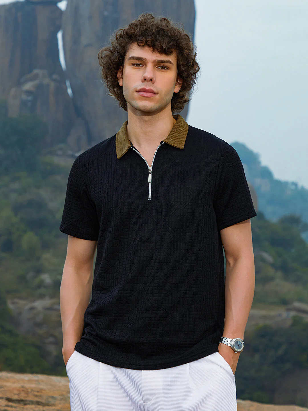 Oblique-Block Polo T-Shirt - Image 2