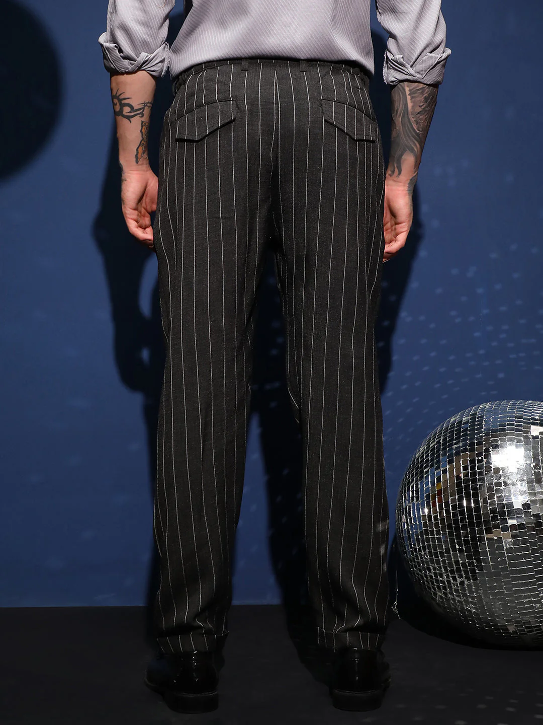 Lightweight - Pinstripe-Pleated Chino Trousers - Image 4
