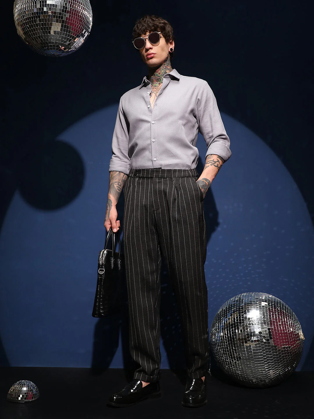 Lightweight - Pinstripe-Pleated Chino Trousers - Image 6