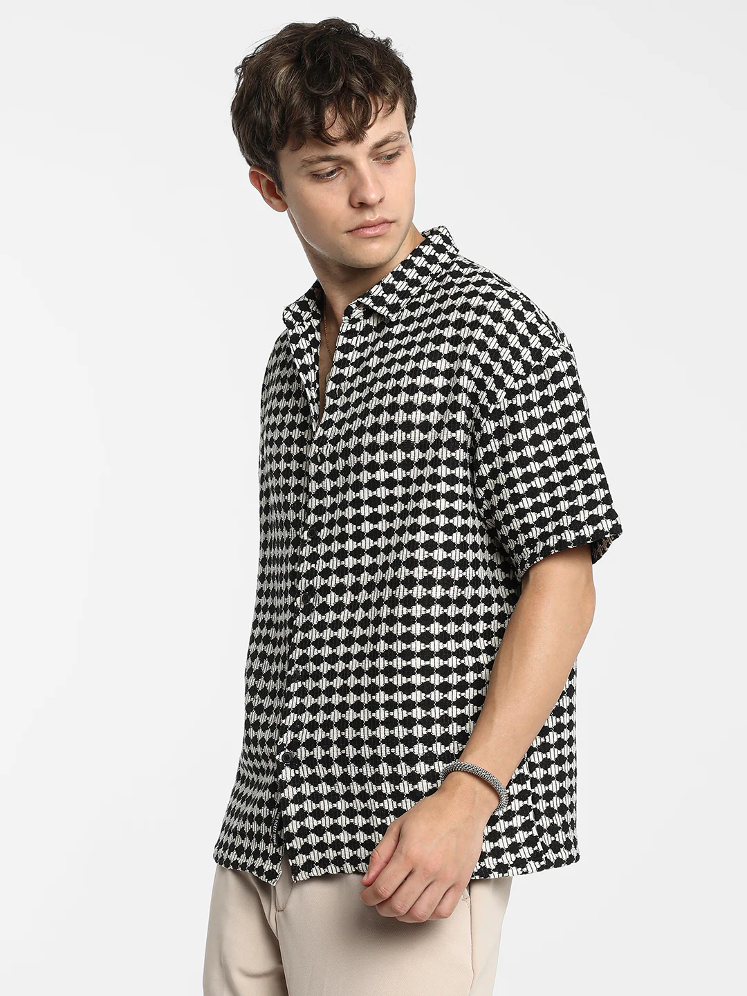 Lozenge-Striped Oversized Shirt - Image 10