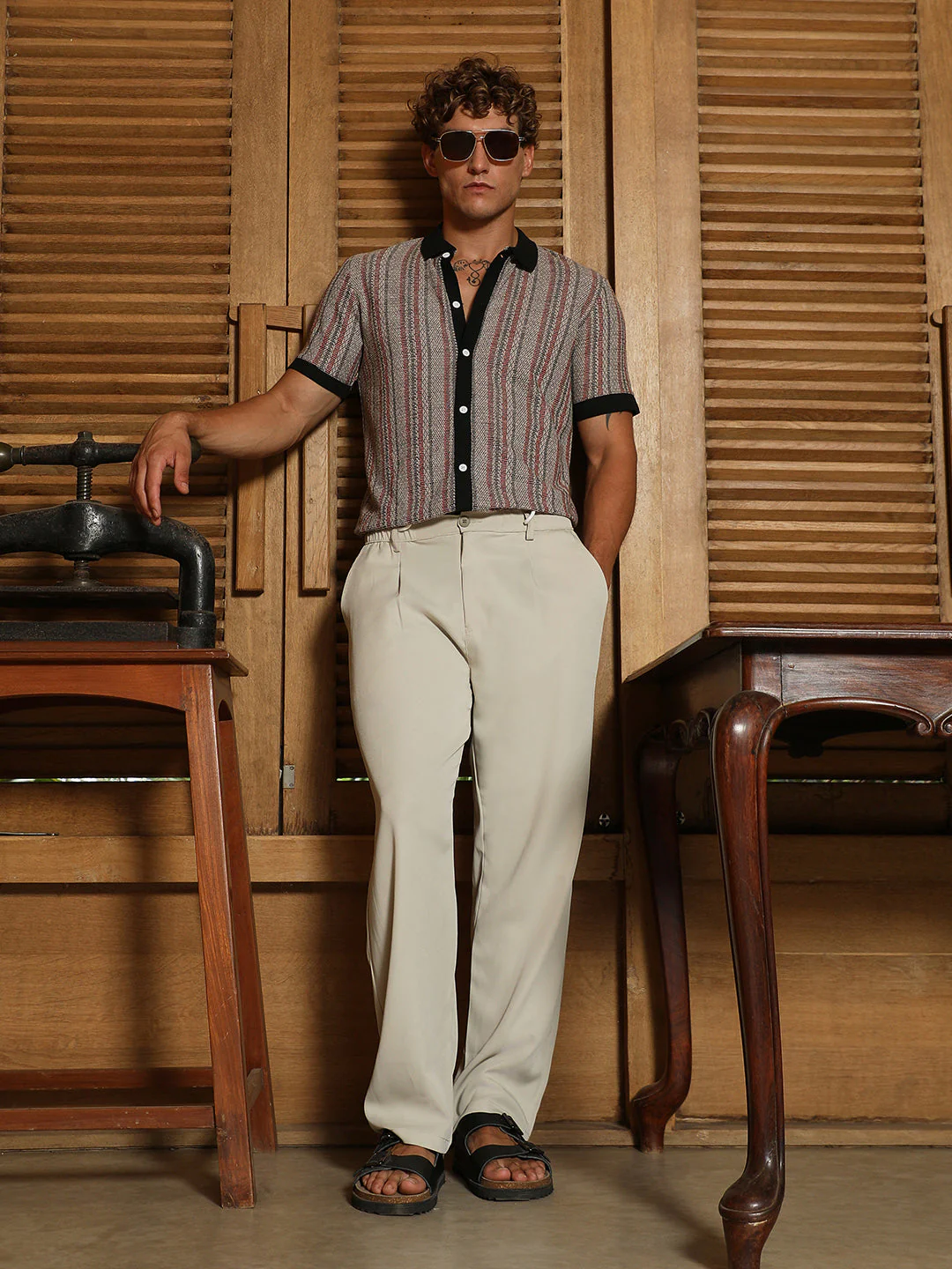 Striped-Knit Polo Shirt - Image 6