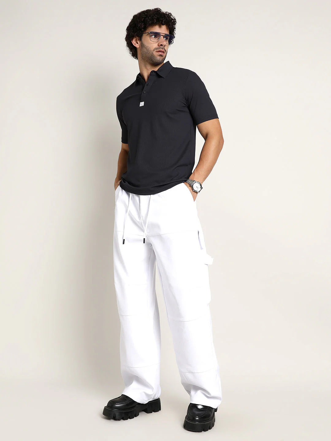 Seamless Ribbed Polo T-Shirt - Image 6