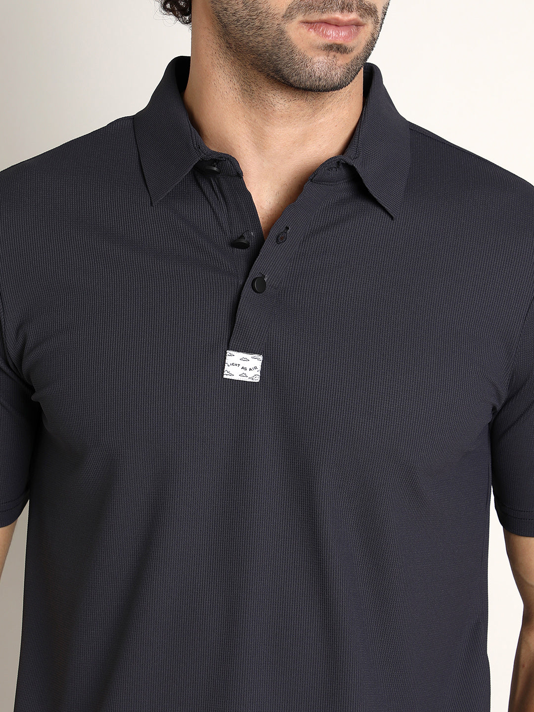 Seamless Ribbed Polo T-Shirt - Image 7