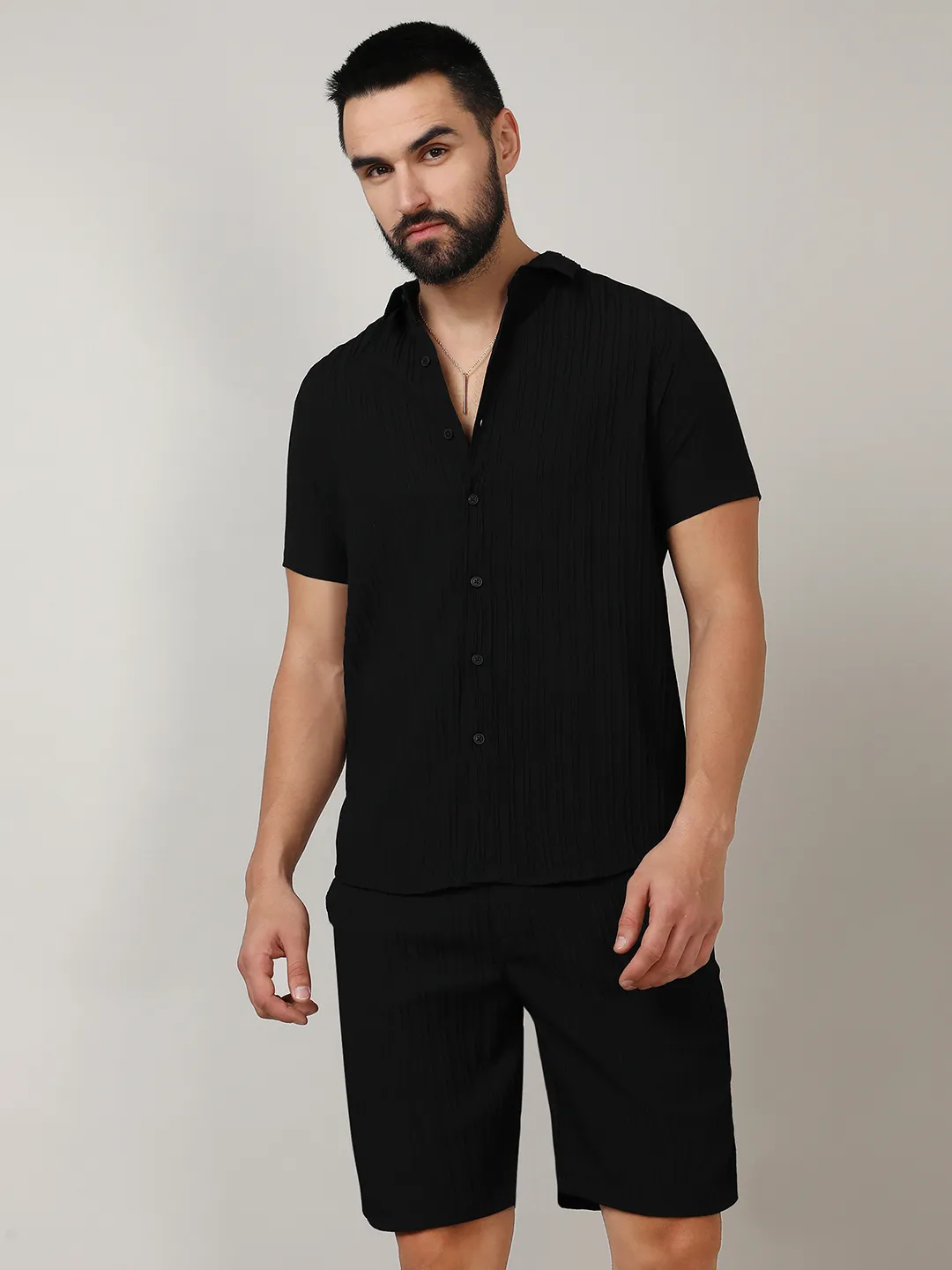 Self-Design Striped Co-Ord Set - Image 2