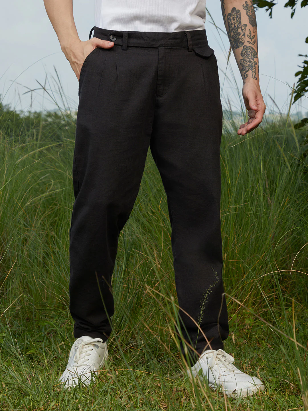 Solid Tailored Trousers - Image 2