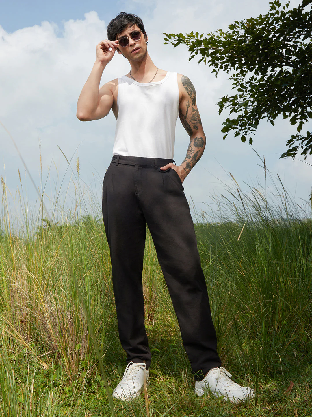 Solid Tailored Trousers - Image 6