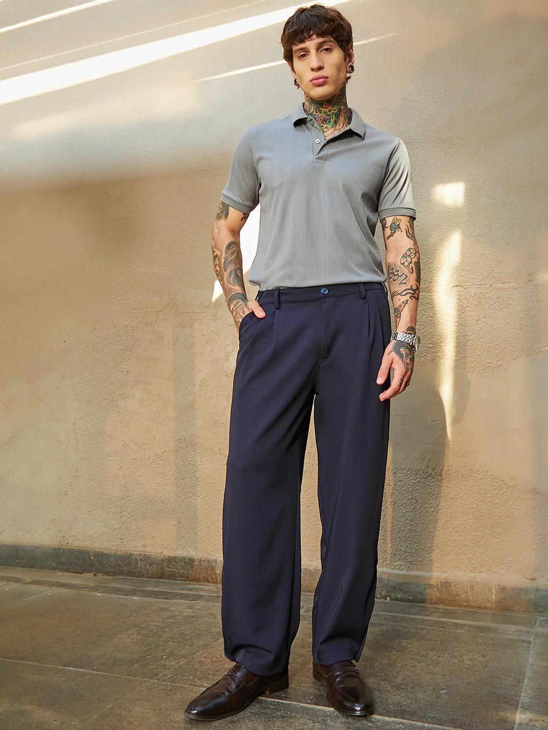 Straight-Cuffed Pleated Trousers - Image 6
