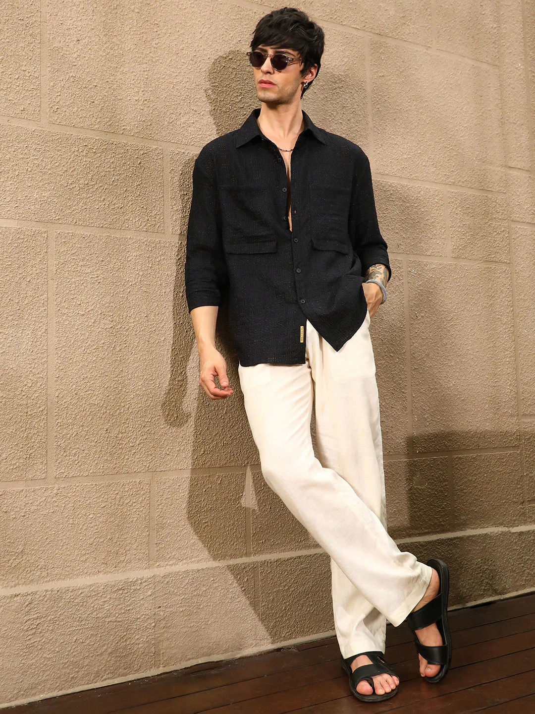 Straw-Tactile Utility Oversized Shirt - Image 6