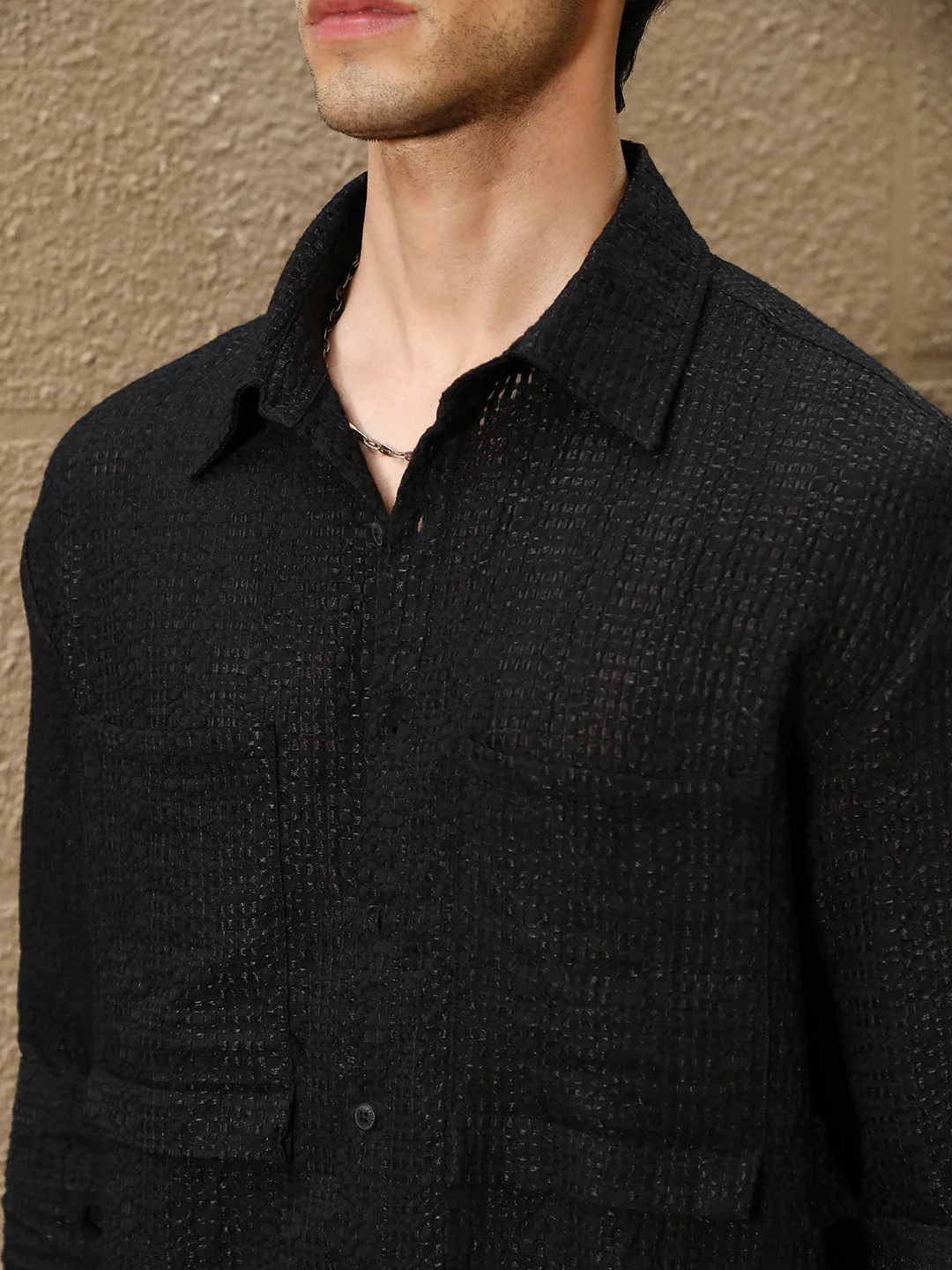 Straw-Tactile Utility Oversized Shirt - Image 7