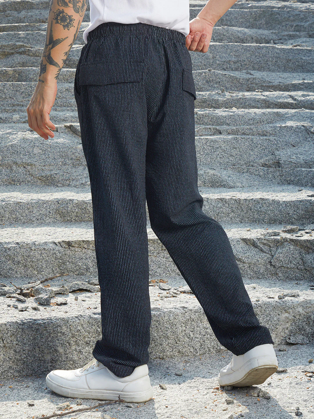 Lightweight - Striped Tailored Trousers - Image 4