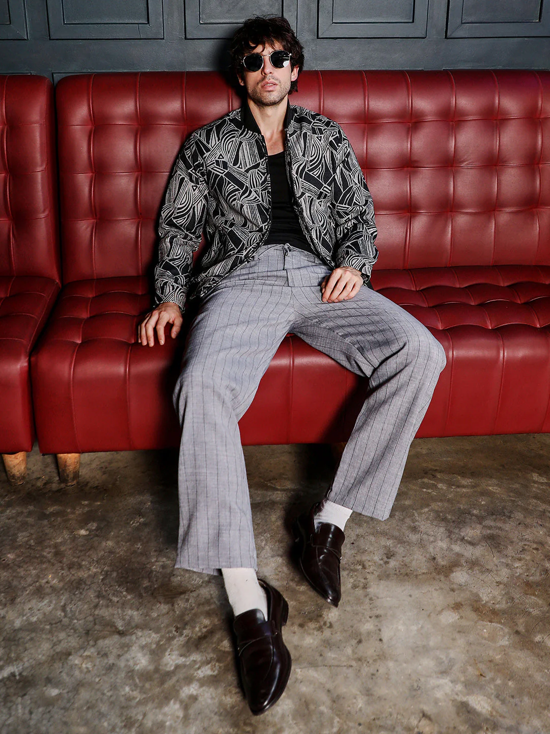 Stroke-Jacquard Bomber Jacket - Image 6