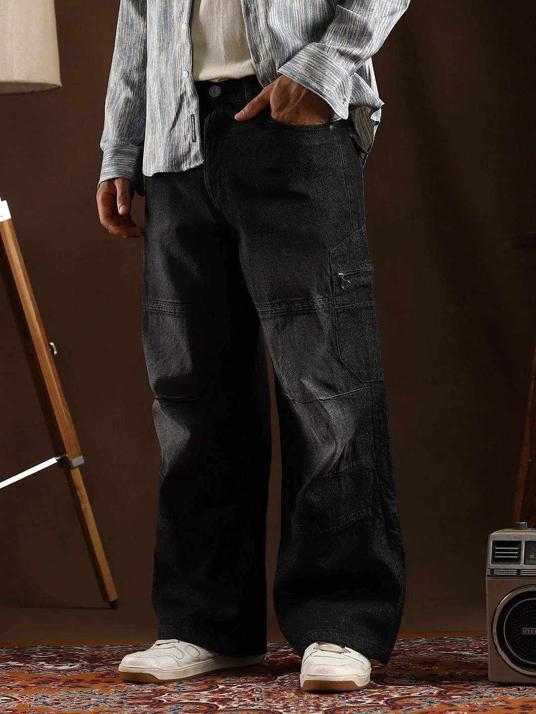 Tinted Panelled Denim Jeans - Image 3