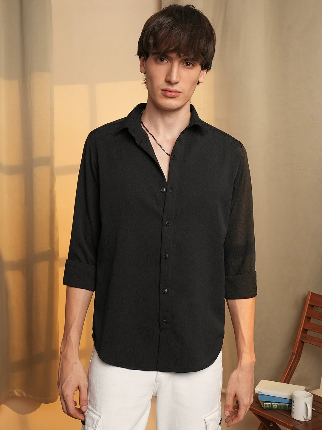 Veined-Textured Shirt - Image 2