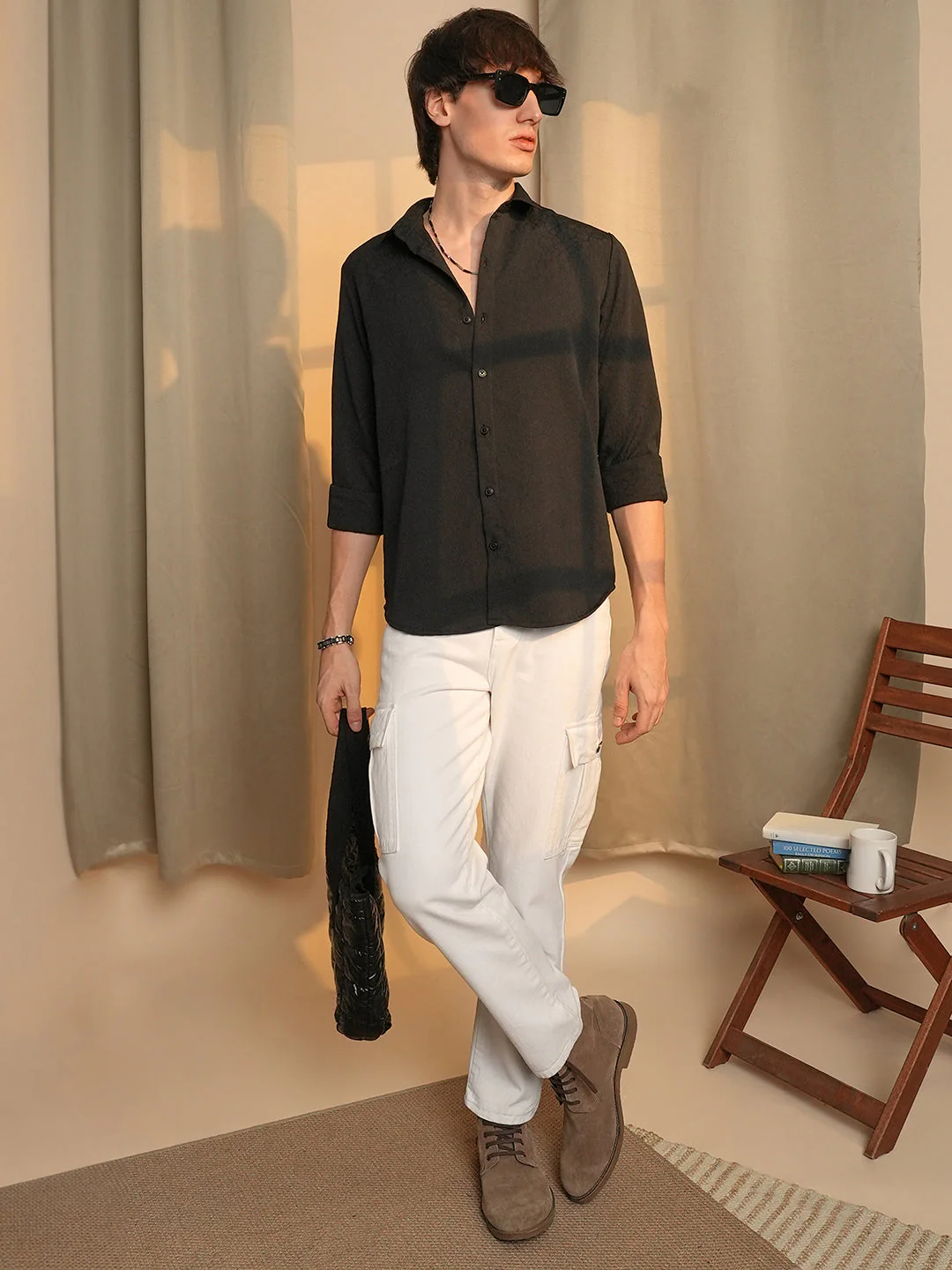 Veined-Textured Shirt - Image 6