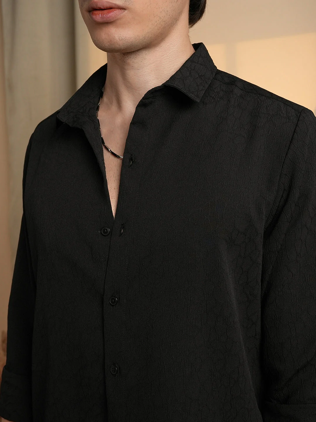 Veined-Textured Shirt - Image 7