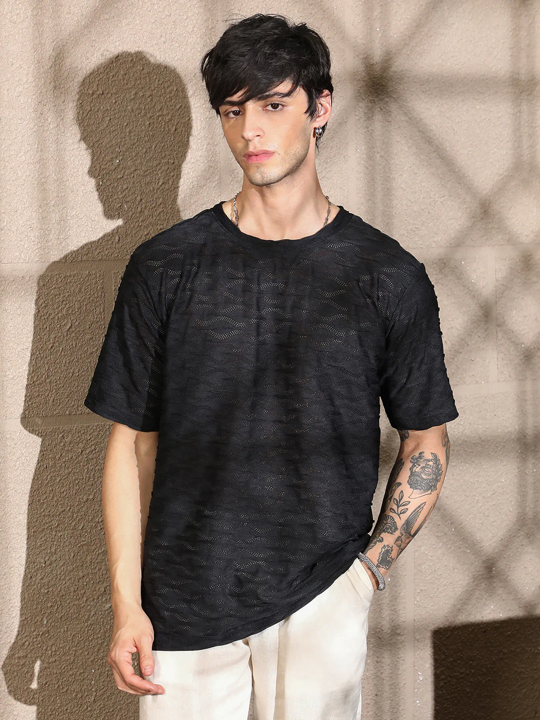 Wave-Tactile Oversized T-Shirt - Image 2