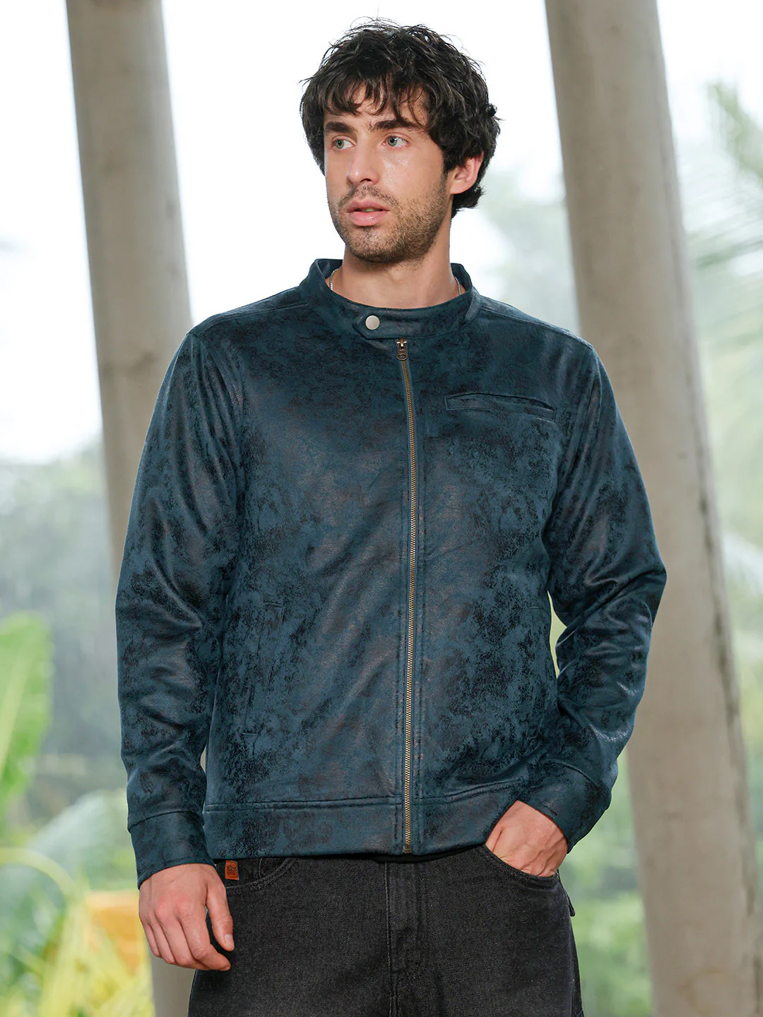 Embossed-Suede Rider Jacket - Image 2
