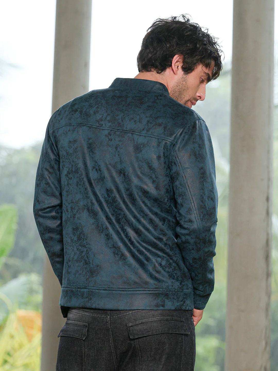 Embossed-Suede Rider Jacket - Image 4