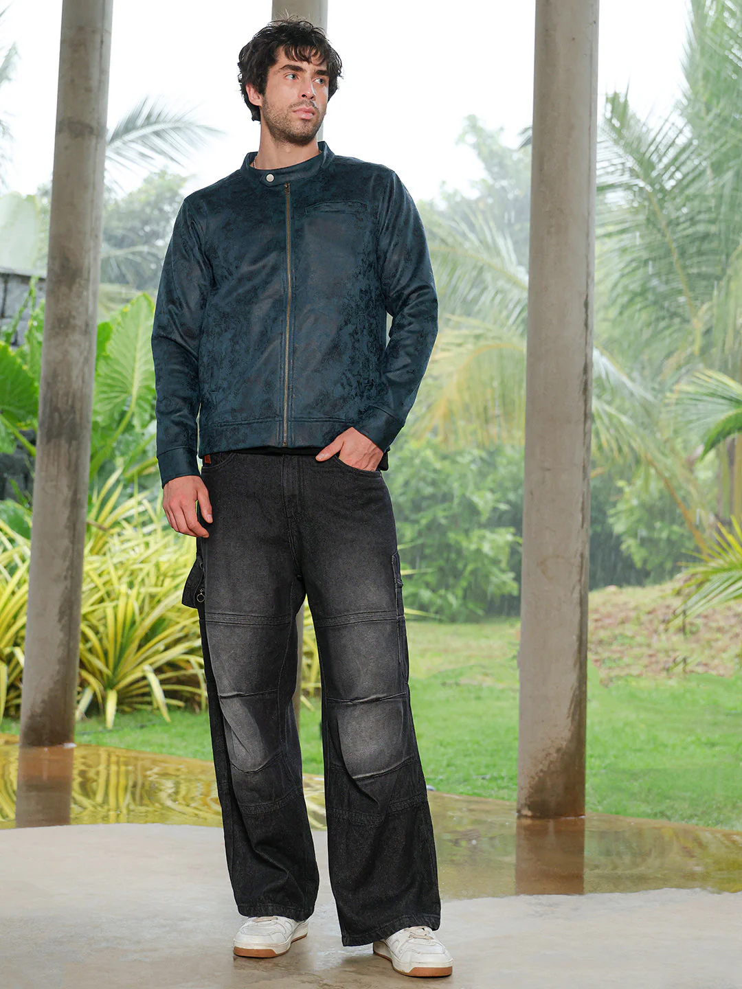 Embossed-Suede Rider Jacket - Image 5