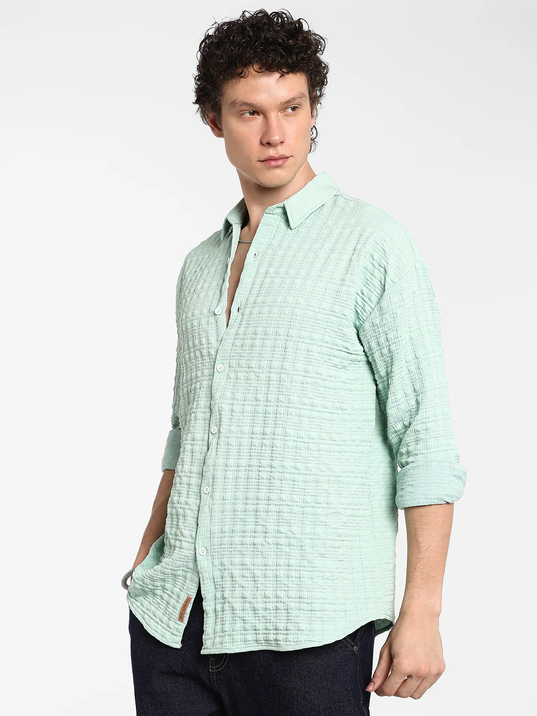Box-Textured Oversized Shirt - Image 10