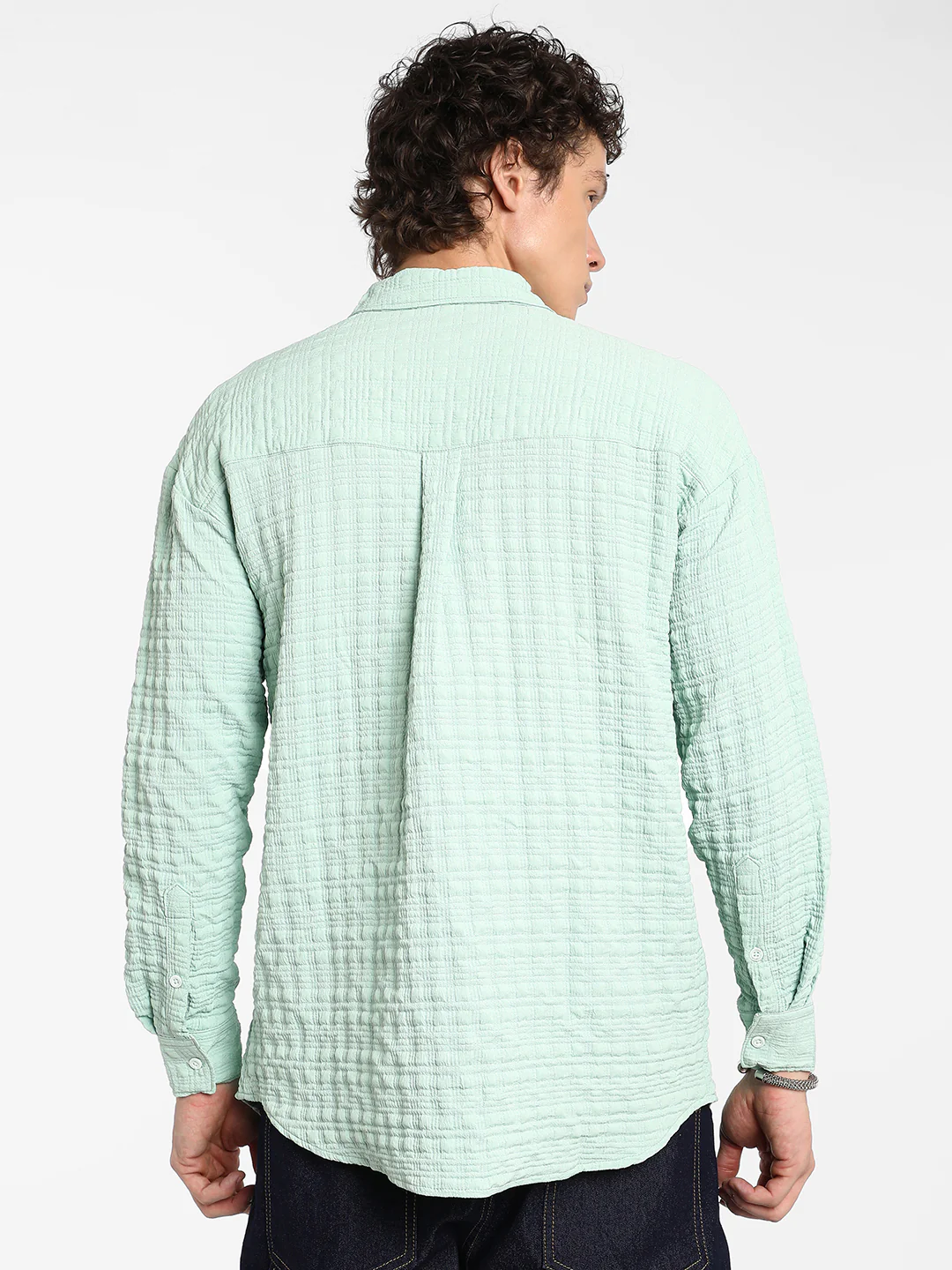 Box-Textured Oversized Shirt - Image 11
