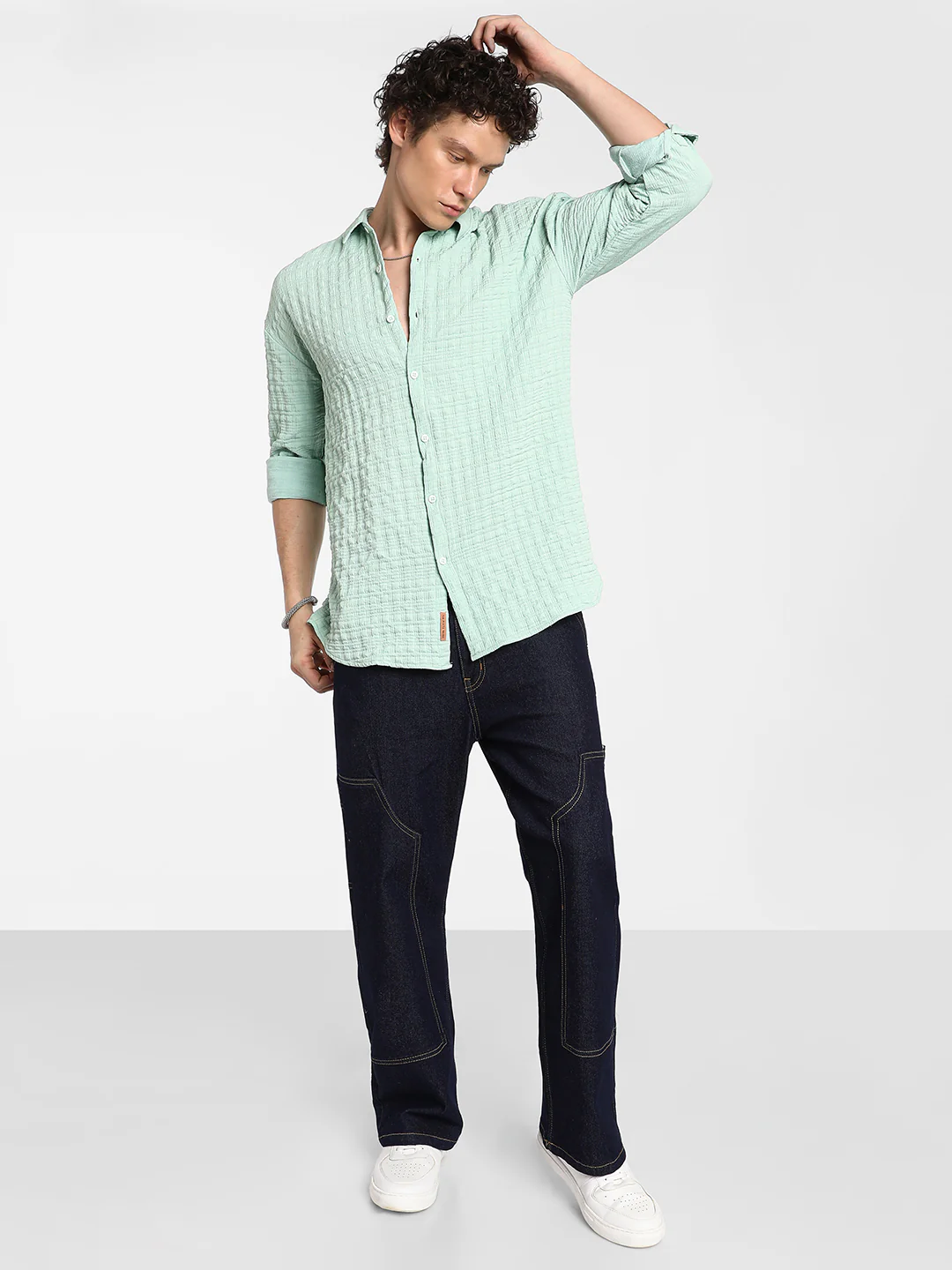 Box-Textured Oversized Shirt - Image 12