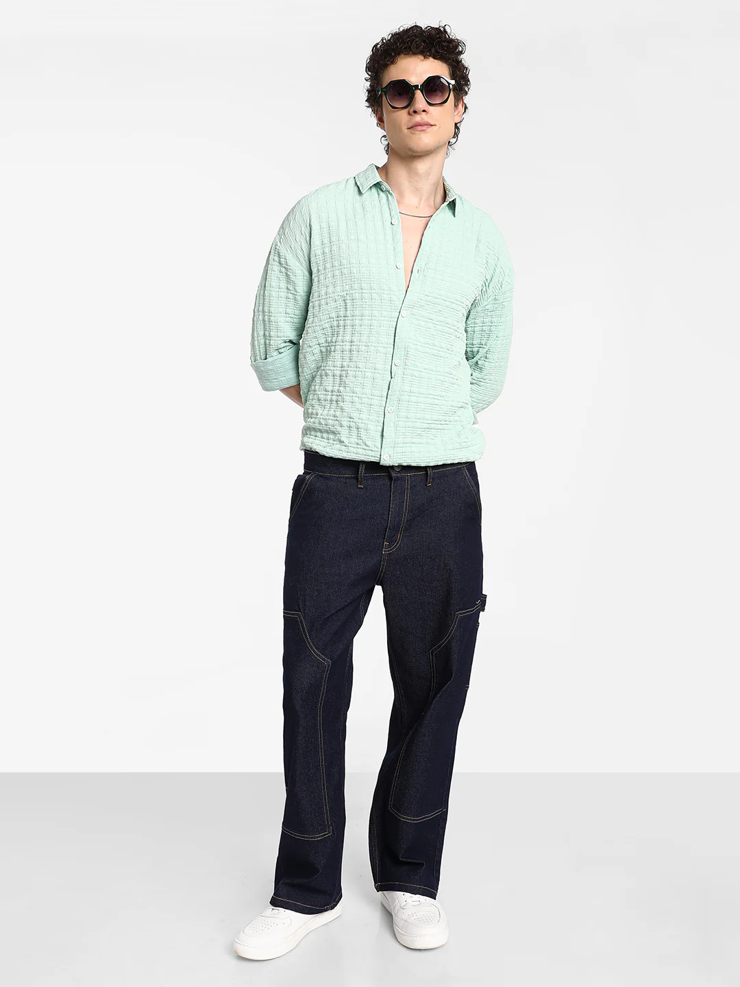 Box-Textured Oversized Shirt - Image 13