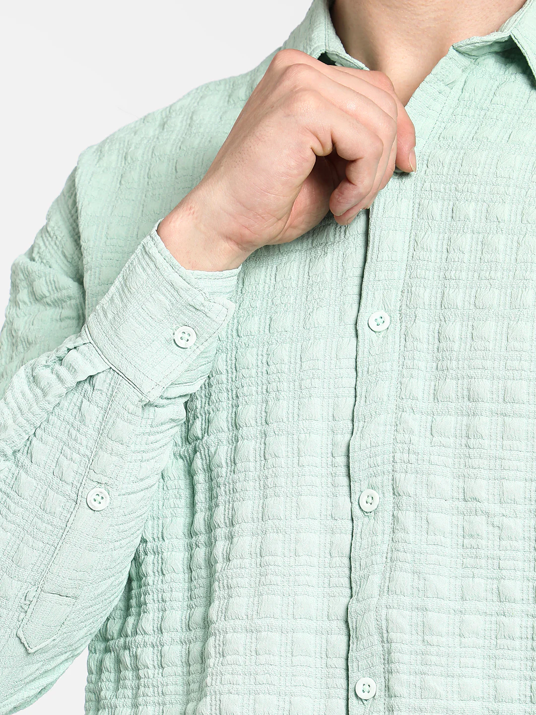Box-Textured Oversized Shirt - Image 15