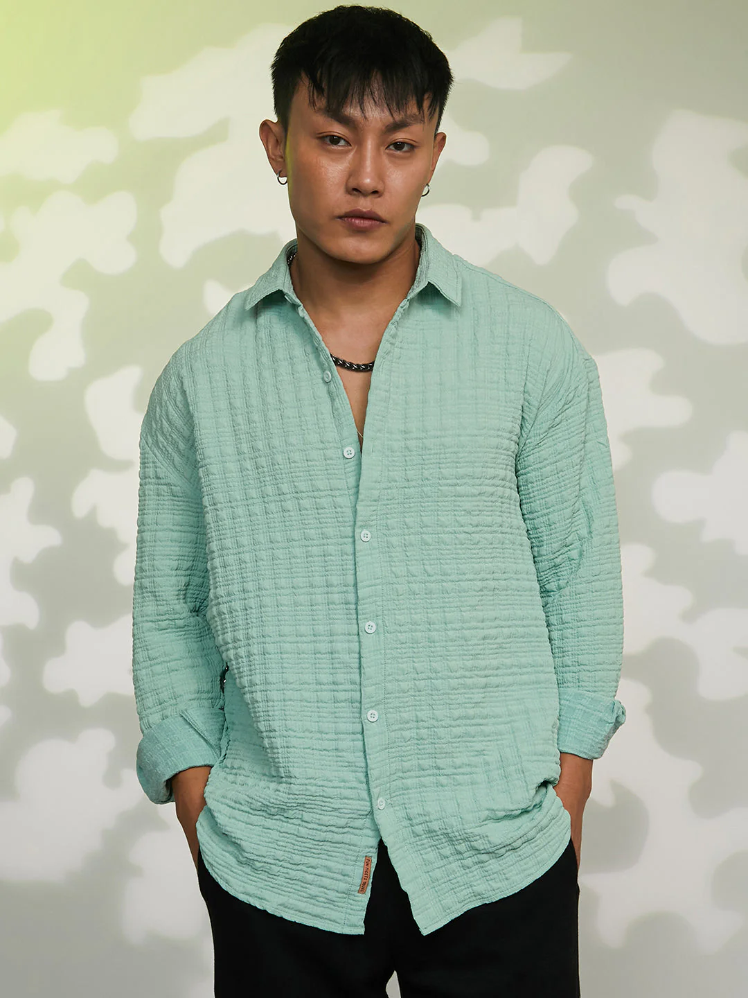 Box-Textured Oversized Shirt - Image 2