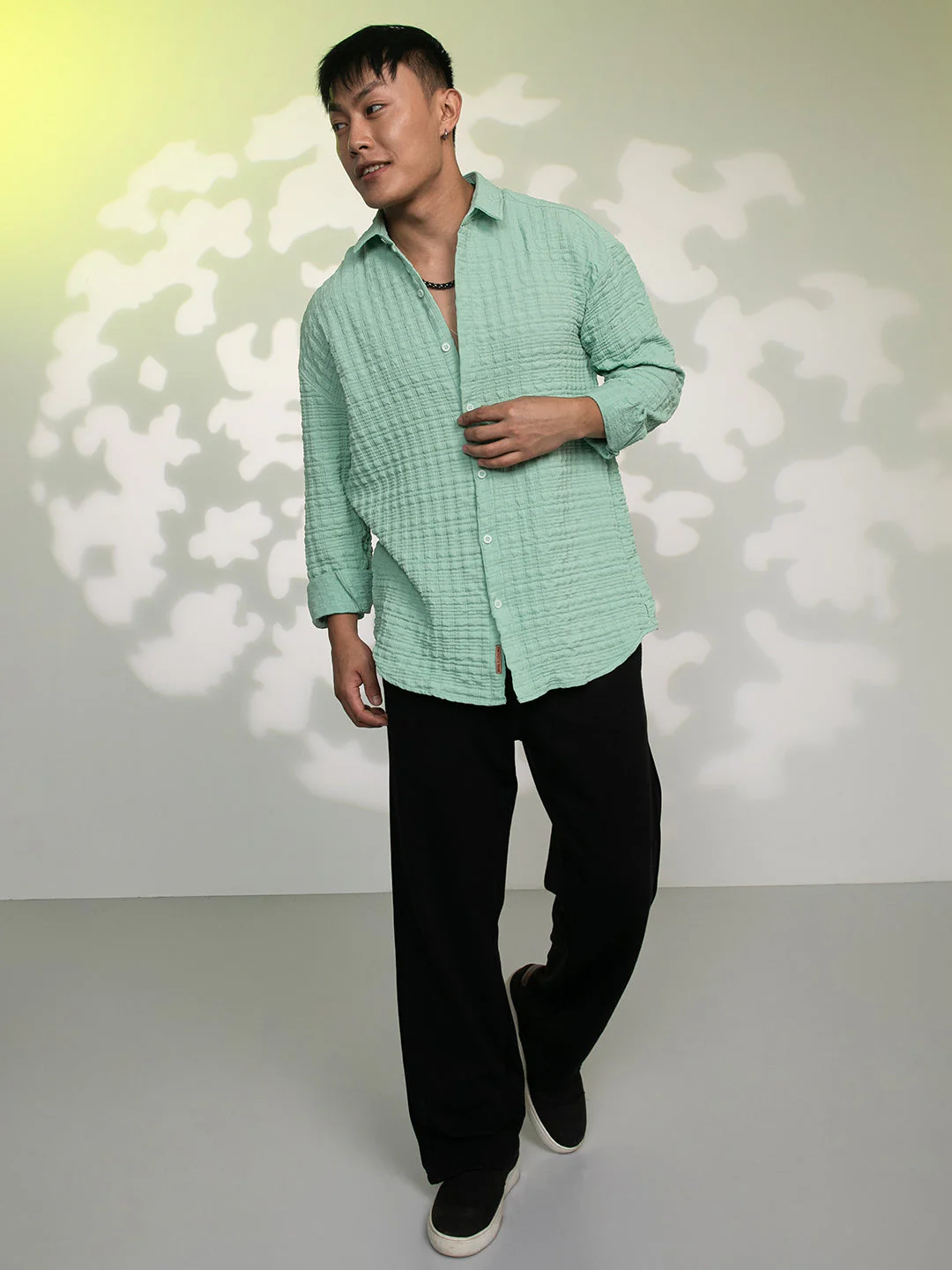 Box-Textured Oversized Shirt - Image 6