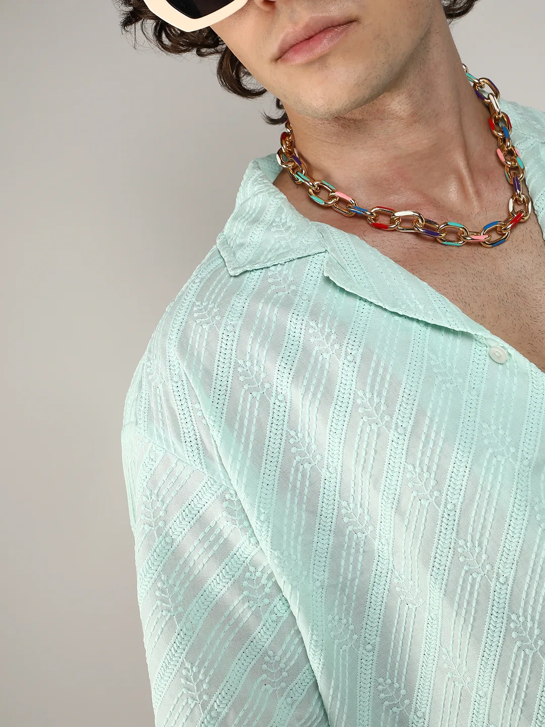 Embroidered Striped Shirt - Image 11