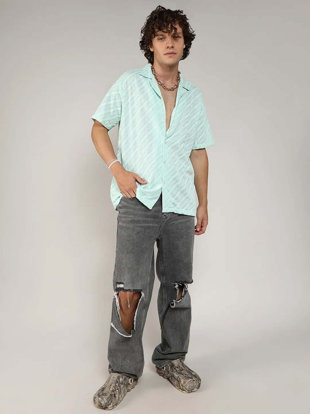Embroidered Striped Shirt - Image 9