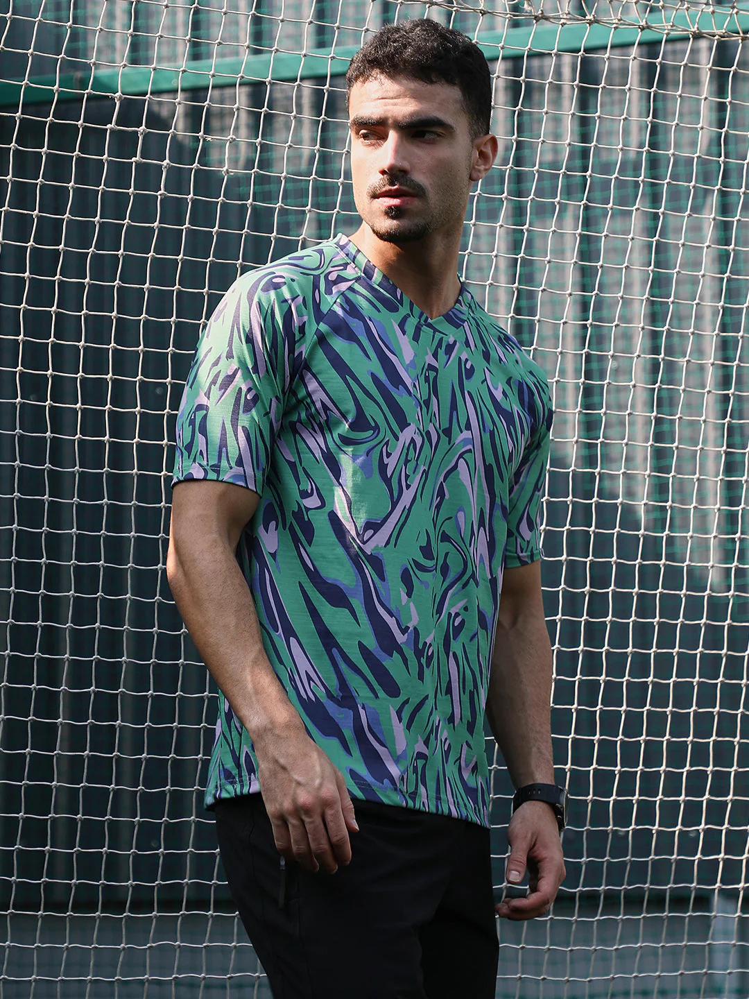 Abstract-Overlap Activewear T-Shirt - Image 3