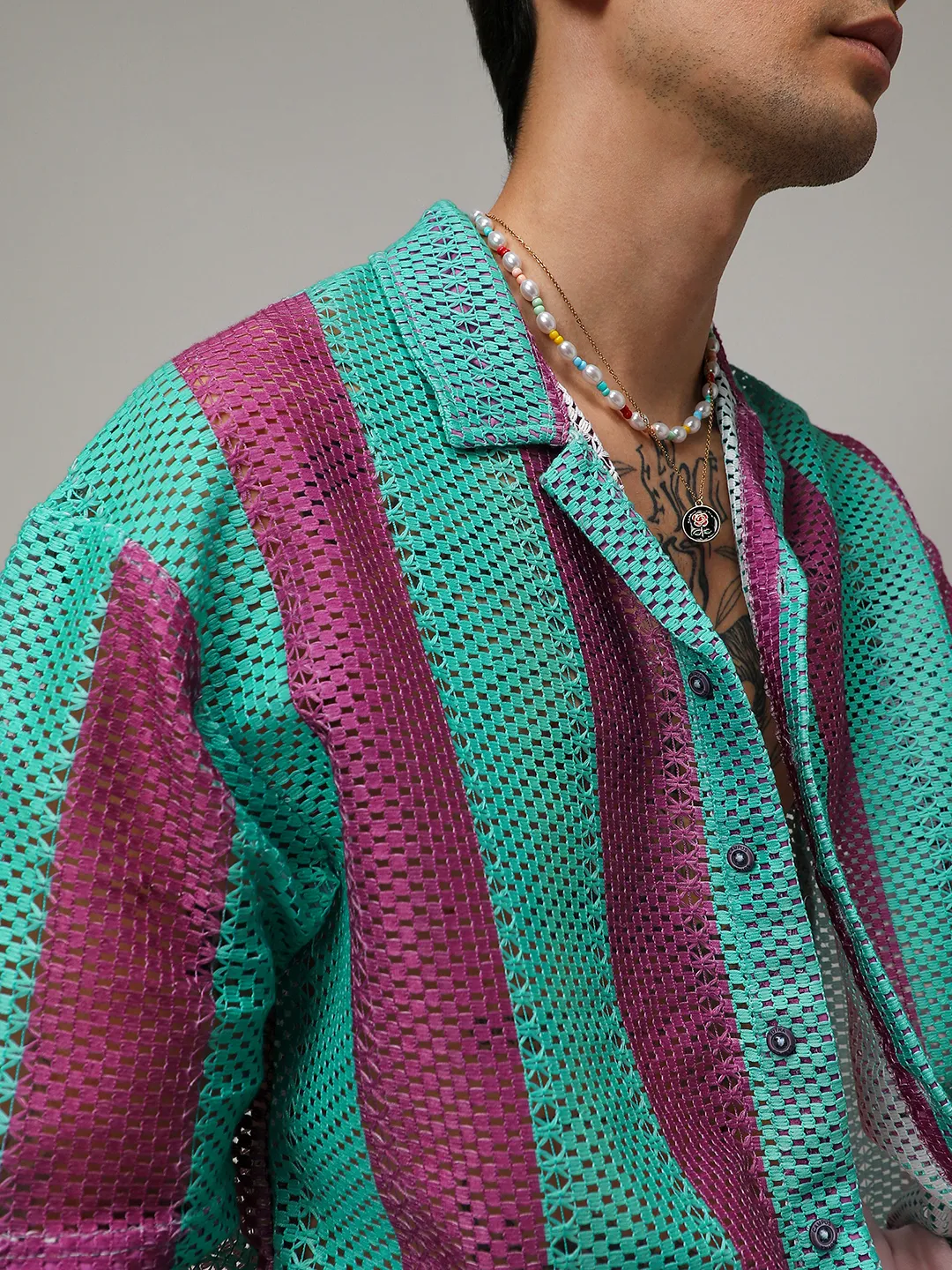 Balanced Striped Oversized Shirt - Image 10