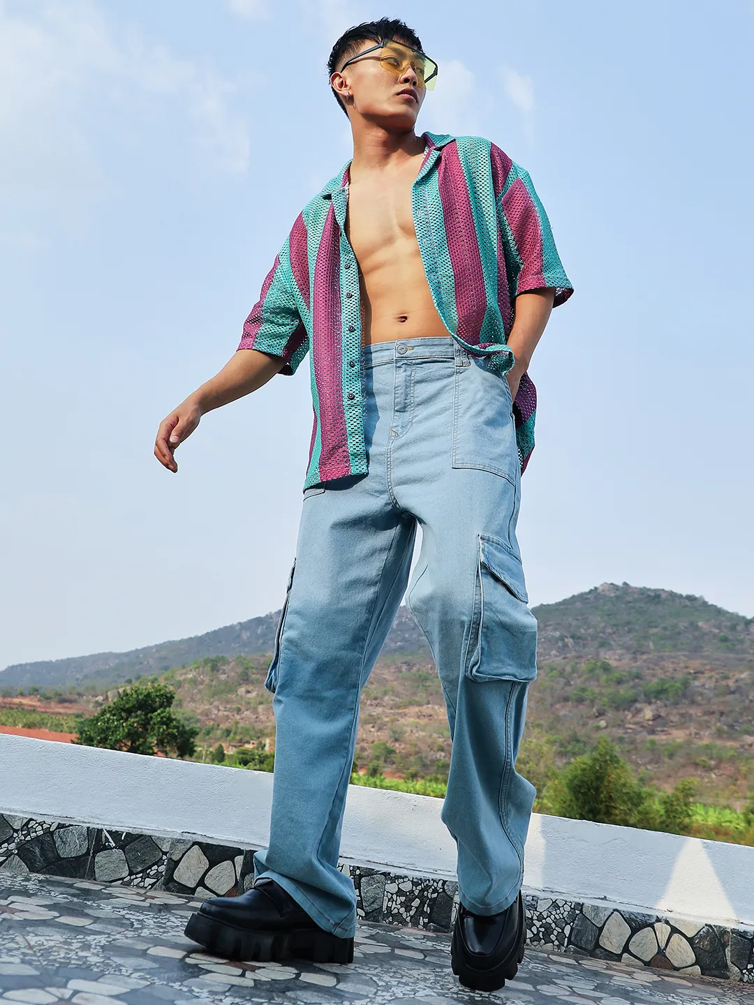 Balanced Striped Oversized Shirt - Image 3