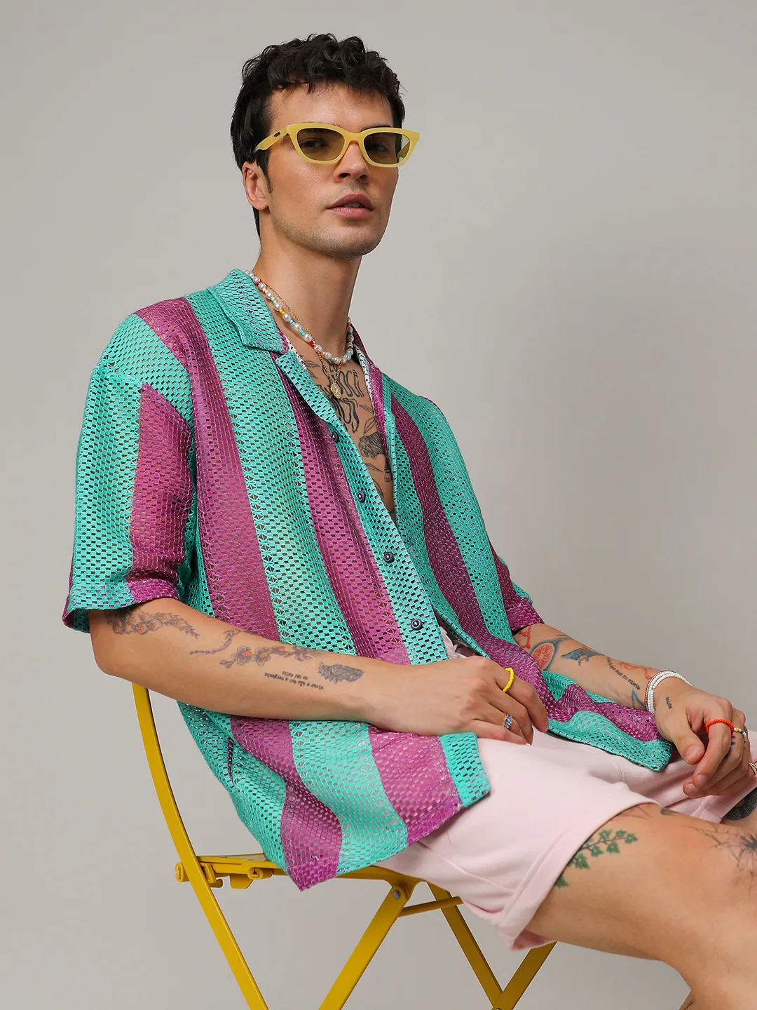 Balanced Striped Oversized Shirt - Image 4