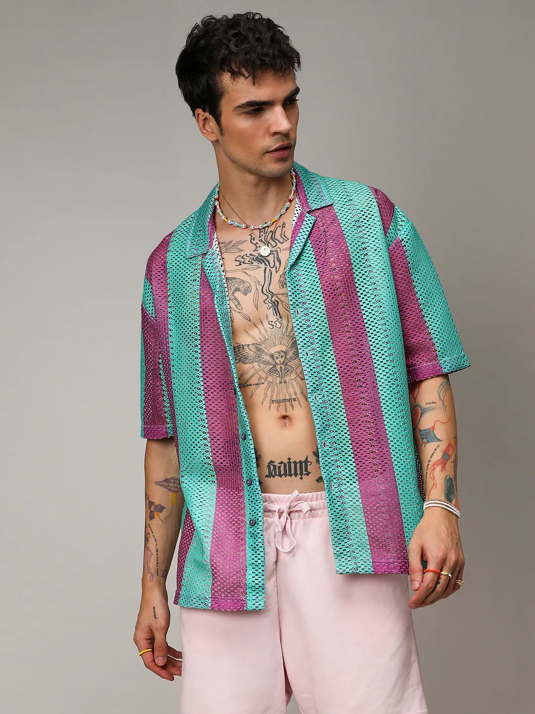 Balanced Striped Oversized Shirt - Image 5