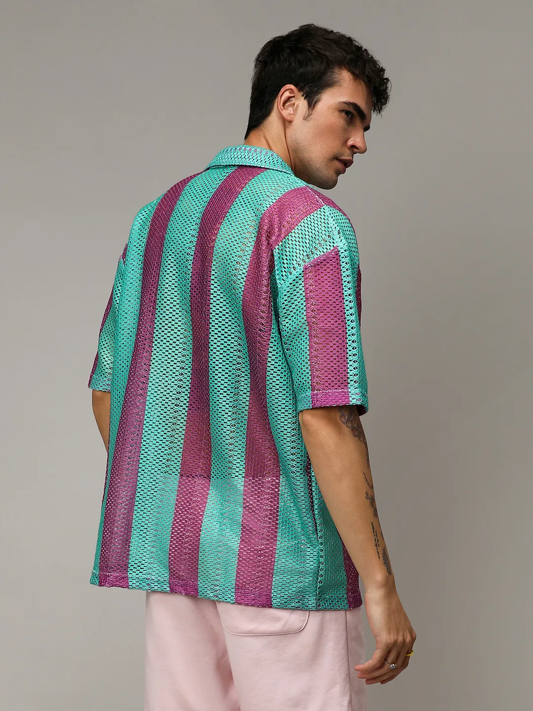 Balanced Striped Oversized Shirt - Image 7