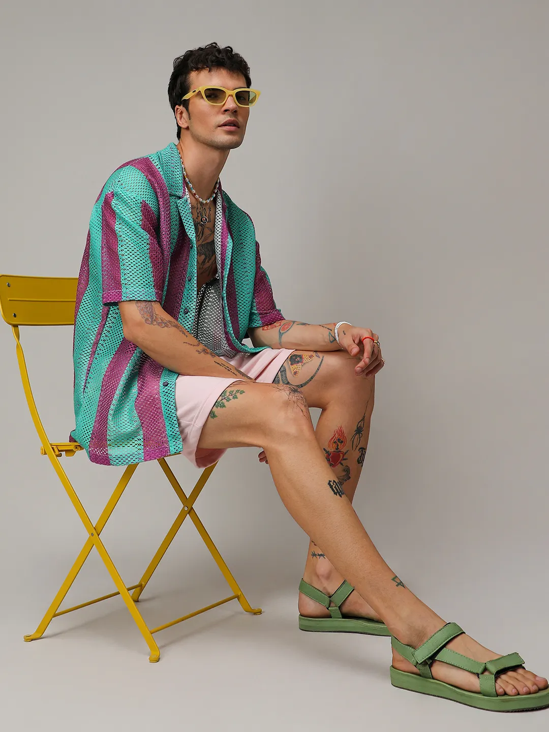 Balanced Striped Oversized Shirt - Image 9