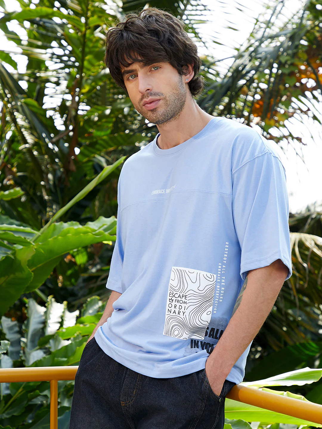 Escape-Ordinary Imprint Oversized T-Shirt - Image 3