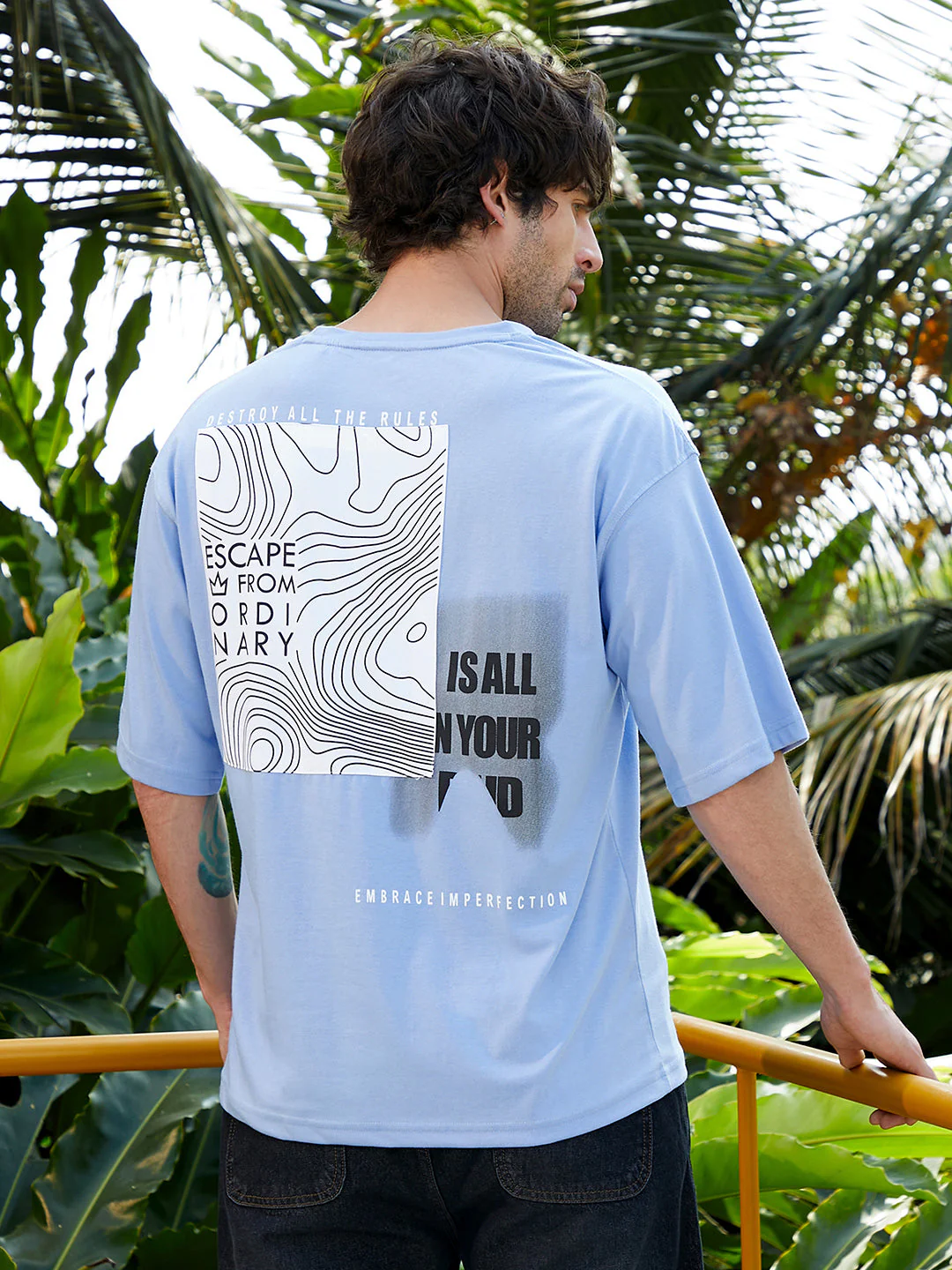 Escape-Ordinary Imprint Oversized T-Shirt - Image 4