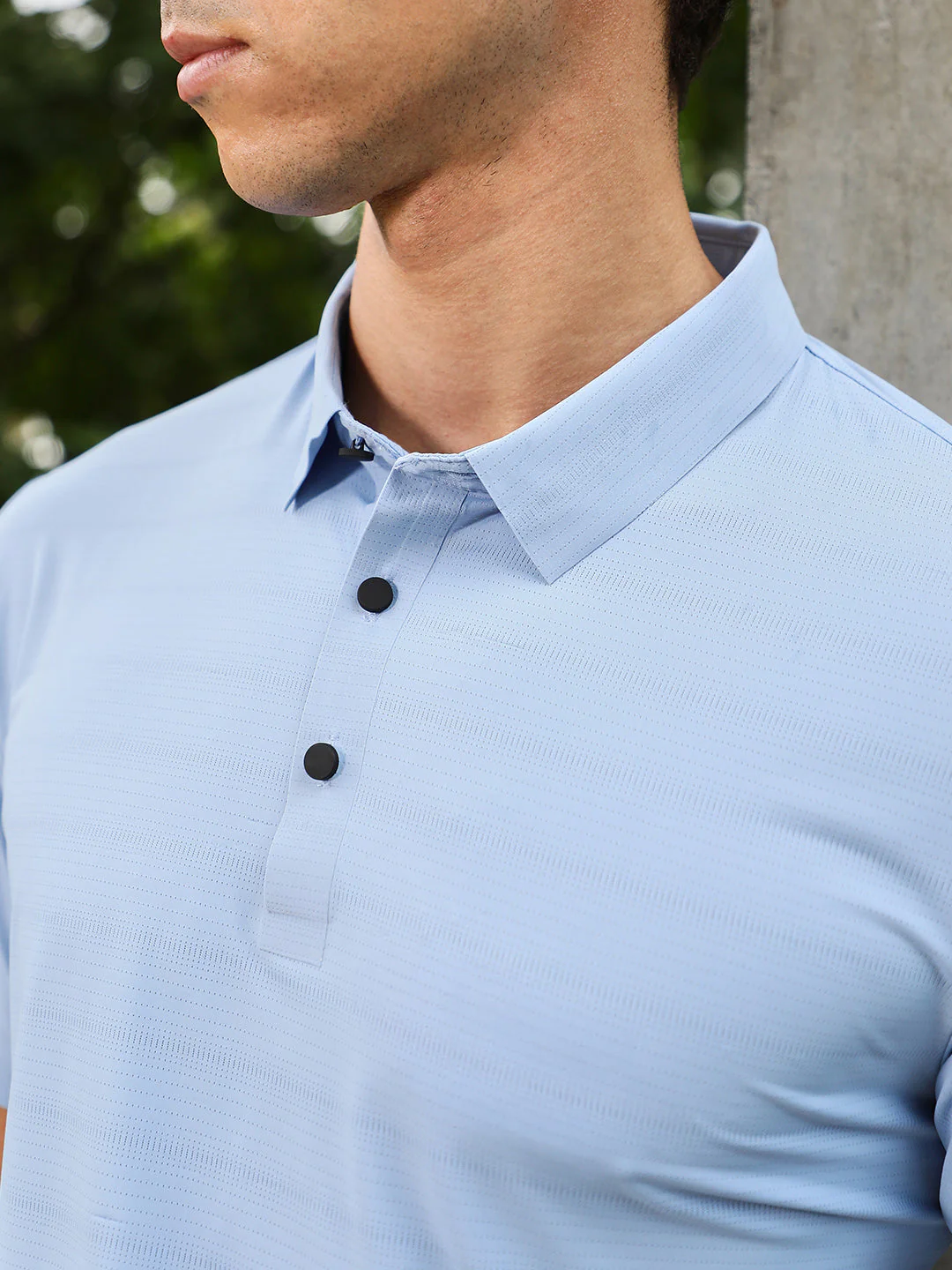 Seamless Gradient-Texture Polo T-Shirt - Image 7