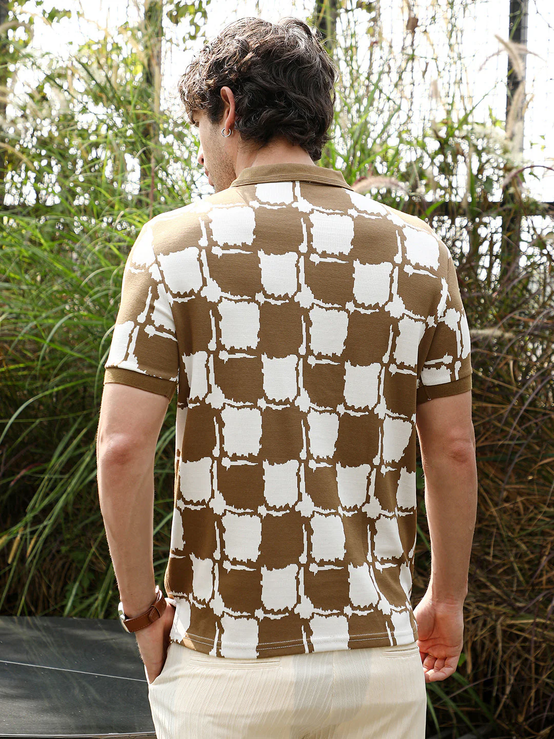 Blob-Geometric Jacquard Polo T-Shirt - Image 4