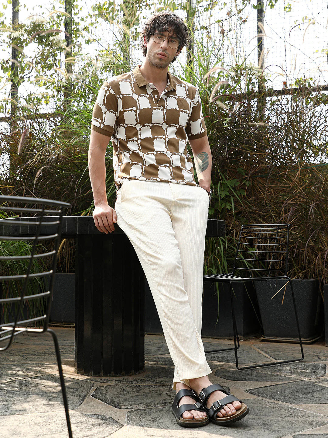 Blob-Geometric Jacquard Polo T-Shirt - Image 6