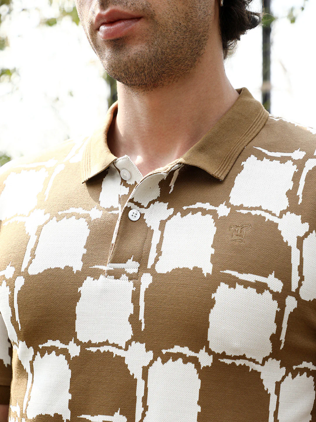 Blob-Geometric Jacquard Polo T-Shirt - Image 7