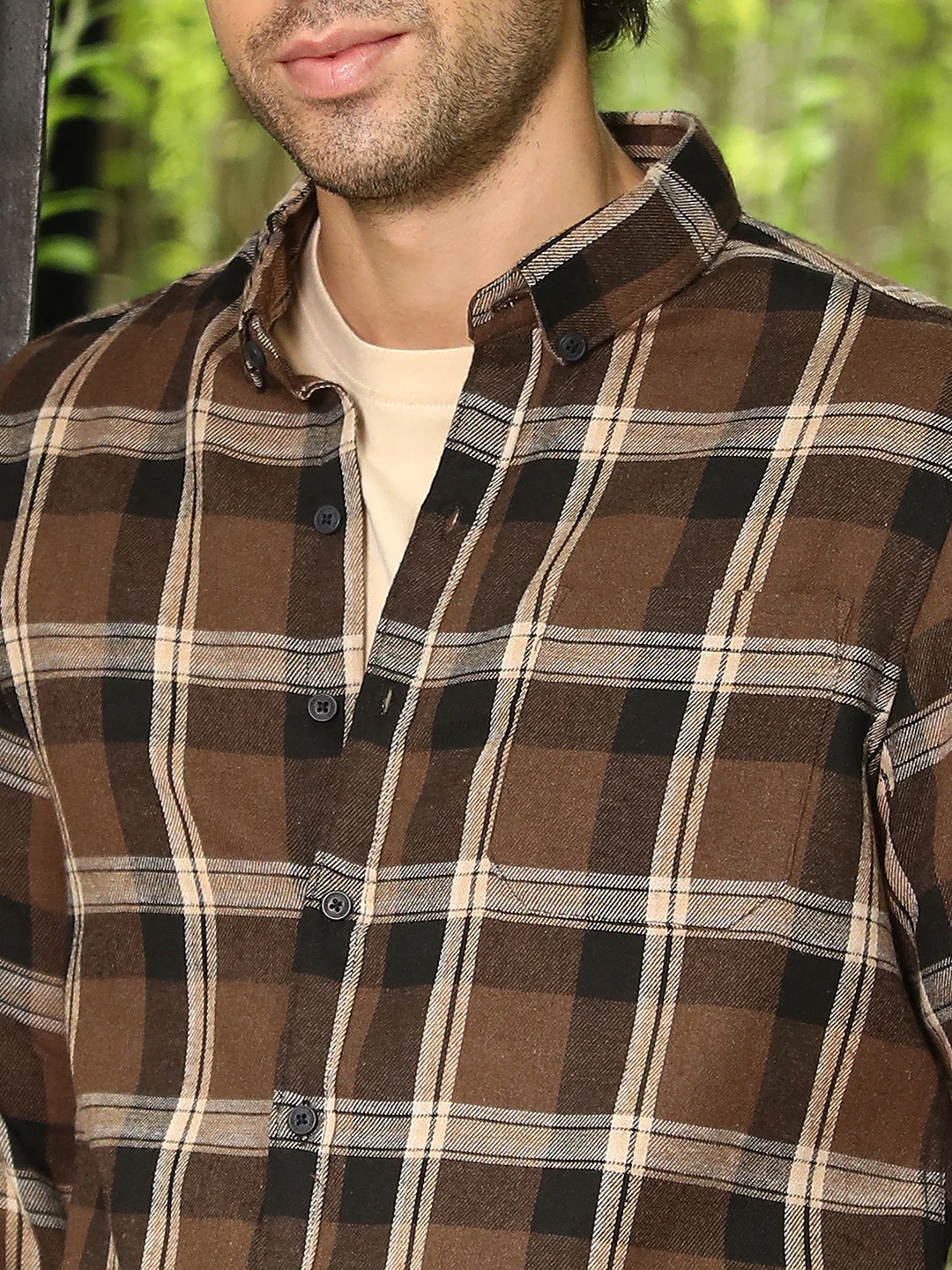 Button-Down Ombre-Plaid Shirt - Image 7